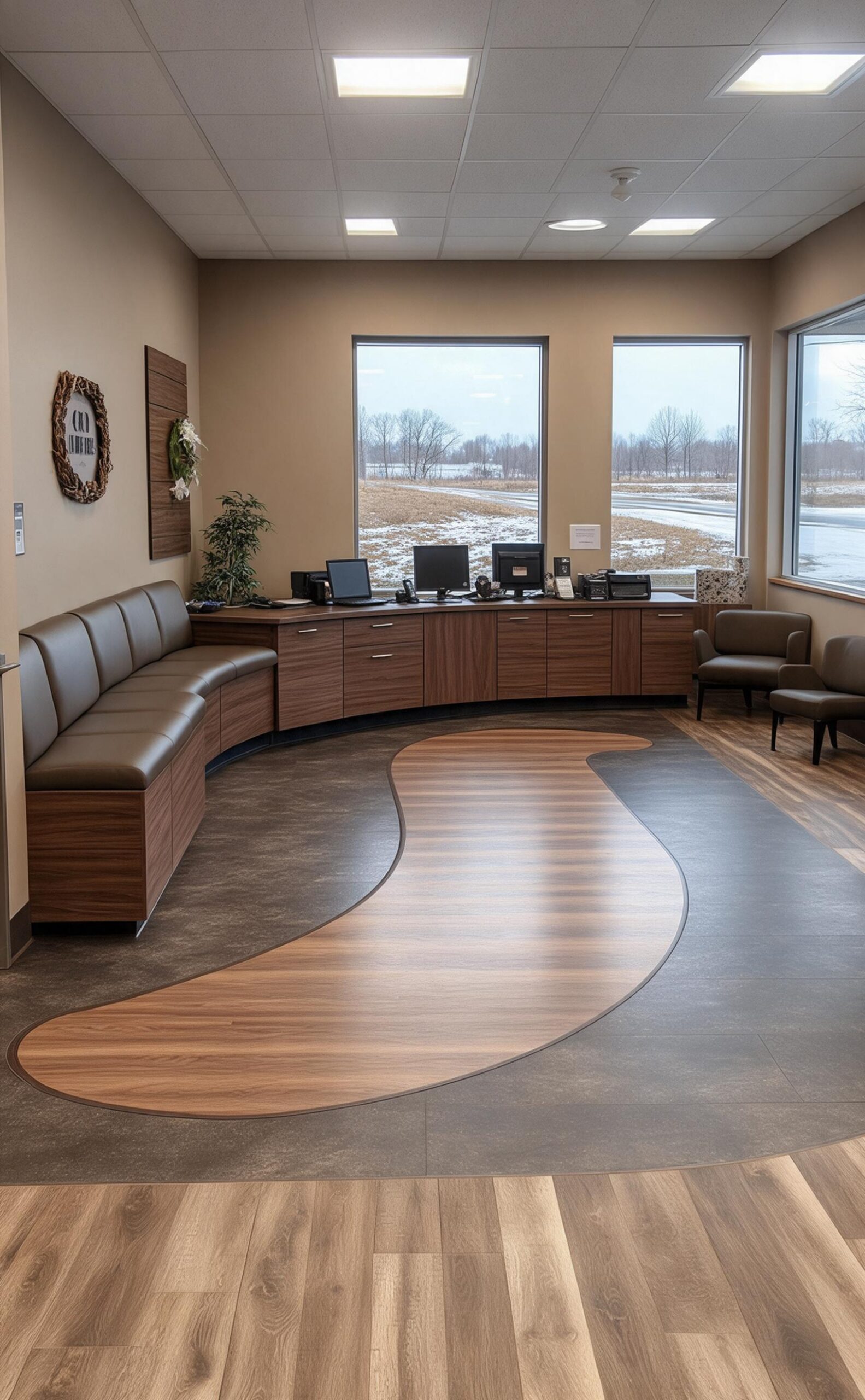 Polished parquet floor